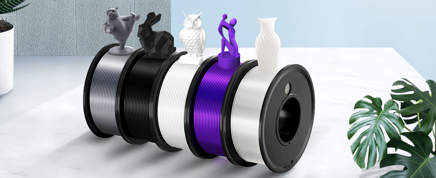 White Black Silver Purple Clear Fillament 1.75 mm Pla bundle