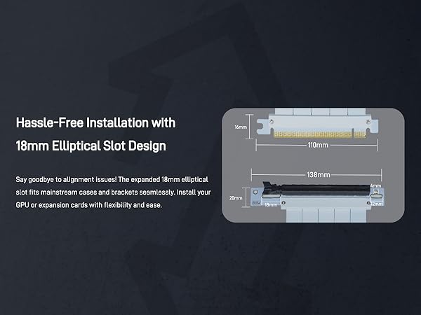 LetLinkSo Gen4 PCIe 4.0 Riser Cable x16 Flexible Extension 90 Angle Adapter fishtail for vertical 