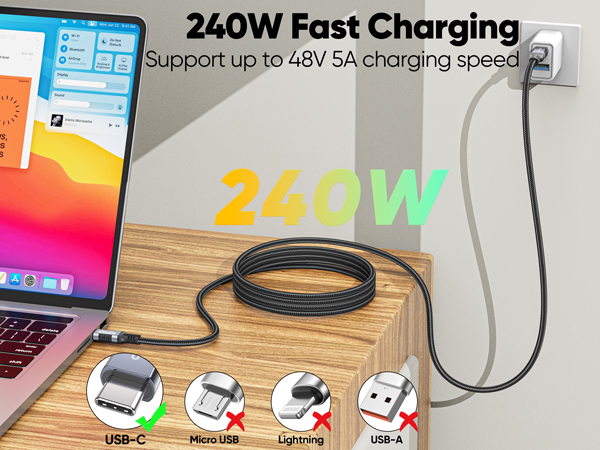 usb c cable with display