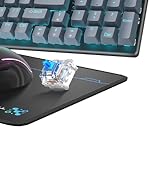 Mechanical Gaming Keyboard and Mouse, 98 Keys LED Backlit Keyboard with Gray Floating Keycap Blue...