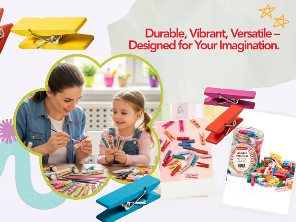 wooden mini clips
