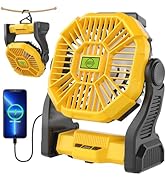TDLOL Portable Camping Fan Cordless Battery Powered,270° Rotating Portable Battery Operated Recha...