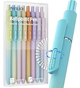 InkSlick 8 Pcs Black Ballpoint Pens - 1.0mm Medium Point Smooth Writing Black Ink Ball Point Pens...