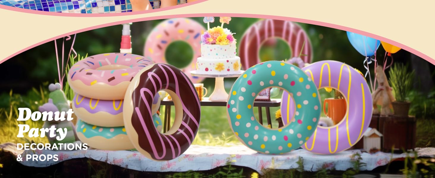 Children's Swim Rings4 Pack Donut Pool Floats for Kids &amp; Adults