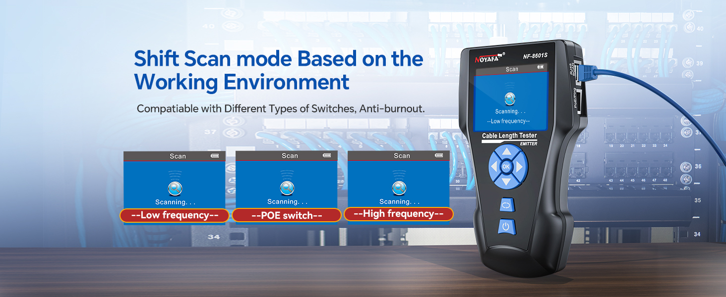 Network Cable Tester, Ethernet Tester with LCD Tracer, LAN Ethernet, PoE Test