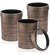 Noamus 3 Pack Vintage Small Trash Can, 1.7 Gallon Plastic Round Wastebasket, Hipsteen Retro Style...