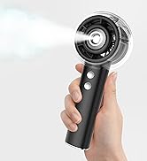 Portable Misting Fan, Handheld Turbo Fan with Mist, 6000mAh Battery Rechargeable Pers...