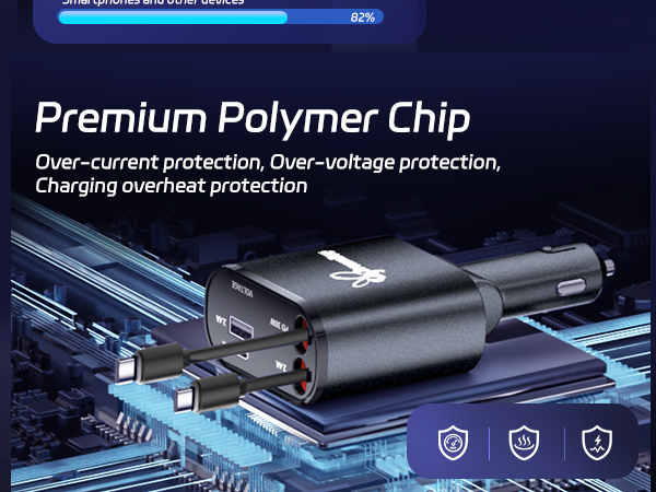 Car Charger,Retractable Car Charger,USB C Car Charger,Car Phone Charger