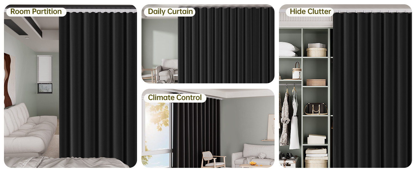 Bendable Tracks Set Privacy Dividers Ceiling Track Curtain Window Blackout Curtains Room Bedroom