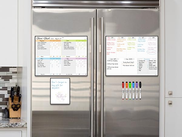 colorful chore chart and weekly bundle set