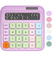 HUTUDD Mechanical Switch Calculator, Desktop Calculator, Purple Calculators Big Buttons, 12-Digit...