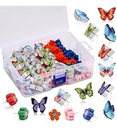 80 Pcs Push Pins for Cork Board, Decorative Thumb Tacks Wooden Push Pins Head Pin Wood Map Tacks ...