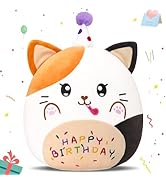 CozyWorld 12” Birthday Cat Plush, Cat Stuffed Animal, Kawaii Plushie Soft Plush Toy Birthday Deco...