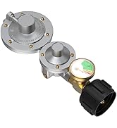 BMMXBI Two-Stage Propane Regulator Horizontal with Gauge and QCC 2 Stage Regulator 3/8 Female NPT...