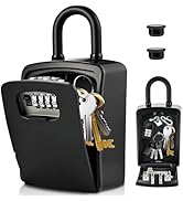 Lockwise Large Key Lock Box, 5.5”x4”x2” Waterproof Kirsite Combination Lockbox for Keys Outdoor, ...