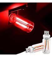 2 PCS Car USB Lights, Plug-in Retro Car Atmosphere Lamp with Touch Dimmable, Portable Mini Glass ...