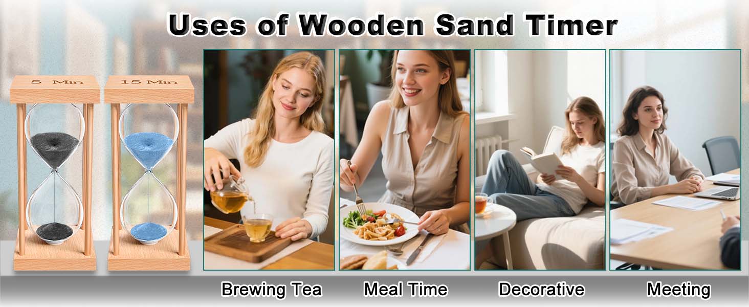 Min Wooden Hour Glass for Classroom, Sandglass, Reloj De Arena Decorativo, Home, Office, Game, Gift