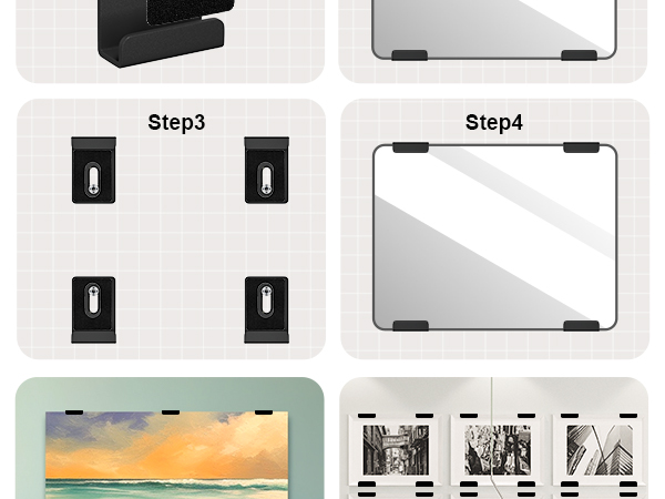 Mirror Clips for Wall Mounting Frameless