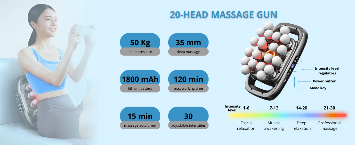 20 head massager; massage gun