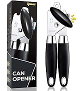 IPOW Can Opener Manual, Stainless Steel Can Opener with Magnetic Lid Catch, Sharp Blade, Big Rubb...