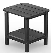 SERWALL Adirondack Table Outdoor Side Table- Gray