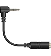 2.5mm Male to 3.5mm Female Adapter, 3.9inch Headphone Audio Cable 90 Degree Right Angle Connector...