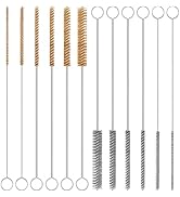 12-Pieces Brass Wire Brush Stainless Steel Wire Brush Set 12" Long Wire Bottle Brush Tube Cleanin...
