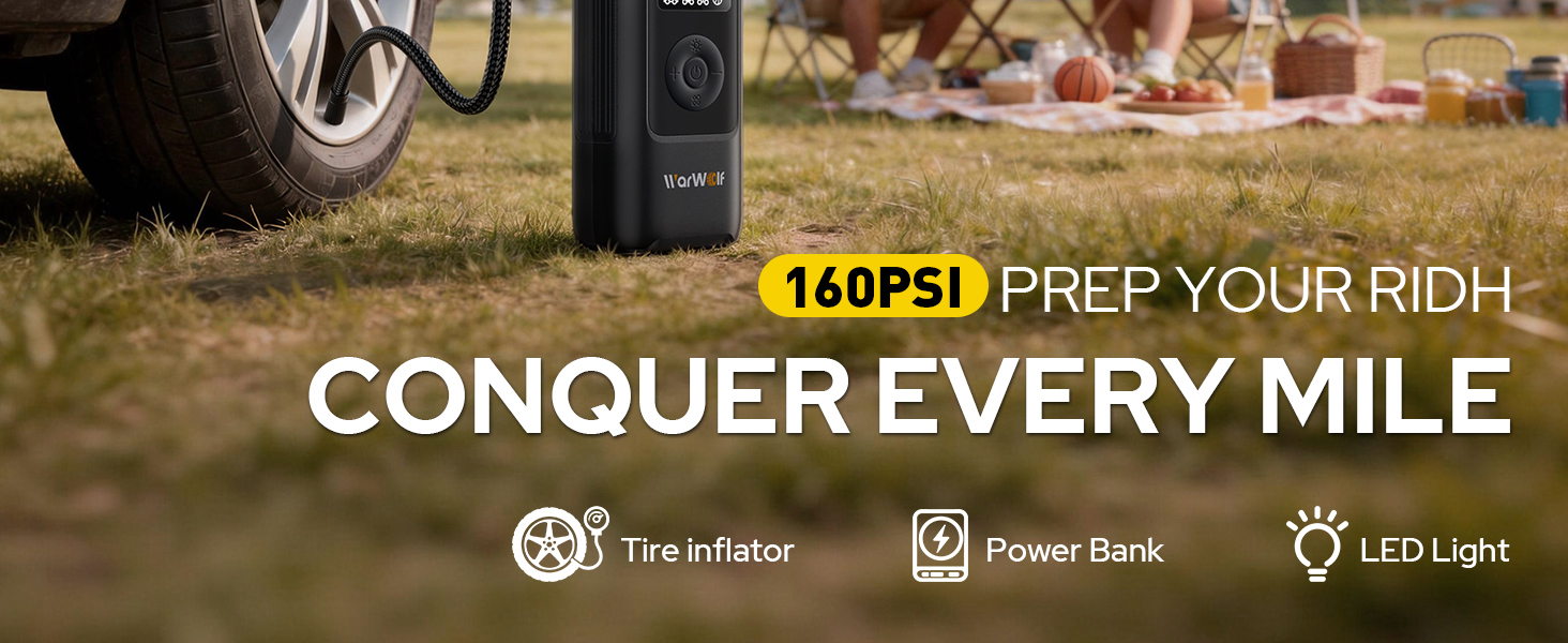 WARWOLF 160PSI Tire Inflator