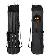 LEADALLWAY Fishing Pole Bag,Durable Folding Oxford Fabric Fishing Tackle Carry Case Bag Multifunc...