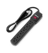 RadioShack 6-Outlet Surge Protector Power Strip, Black