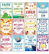gisgfim 12 Pcs Kids Ministry Bible Quotes Posters for Sunday School Lessons Educational Wall Art ...