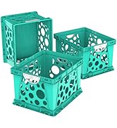 Storex Premium File Crate with Molded Handles – Letter and Legal Document and Folder Storage, Tea...