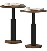 LAATOOREE Round Side Tables Set of 2, Pedestal Drink Table, 15" Accent End Tables, Spacious Top, ...