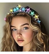Aceorna Light Up Stars Halo Crowns LED Rhinestones Halo Headbands Glowing Pearl Star Hairbands Gl...