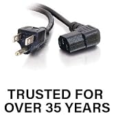 C2G 03152 18 AWG Universal 90 Degree Power Cord With 3 Pin Connector, 6 Feet (1.82 Meters), Black