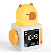 BANDIANCY Capybara Alarm Clock for Kids, Teens - 2000mAh Rechargeable Silicone Night Light, Pomod...