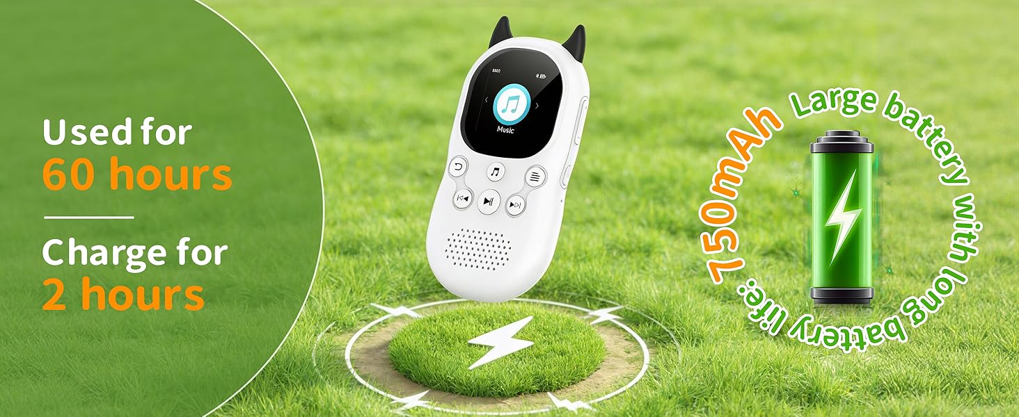 64GB Cute MP3 Player for Kids - Cartoon Portable Music Player, Child MP3 Player with Bluetooth