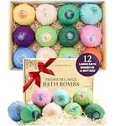 ADELEGOURDAIN Bath Bombs Set Pack of 12 Pcs Gift Set for Women - Large 150g Oversized Bath Bombs ...