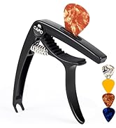 AARVI Guitar Capo 6-String for Acoustic &amp; Electric Guitars - Universal Clamp with 4 Premium Picks...