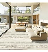 Miukiki 8x10 Area Rug for Living Room Moroccan Washable Rugs Non Slip Indoor Floor Carpet Foldabl...