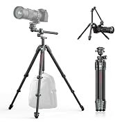 ULANZI JJ05 GlideGo Travel Tripod, Carbon Fiber &amp; Aluminum, 72.4" Max Height, 5KG Load Capacity, ...
