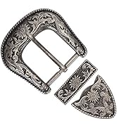 KIMISS Vintage Style Carving Alloy Waist Belt Buckle Set for Collar Saddle Accessories Western Bu...