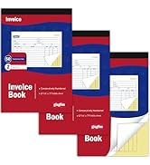 gisgfim 3 Pads Invoice Book for Small Business Invoice Receipt Book 2-Part Carbonless Invoices Wo...