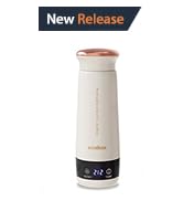 Stariver Travel Electric Kettle, 350ML Vacuum Insulated Stainless Steel Water Bottle with 4 Tempe...