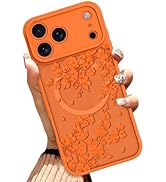 OOK Case for iPhone 17 Pro Max 6.9 Inch (Compatible with MagSafe) Orange Floral Flowers Transluce...