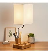 OUTON Cordless Rechargeable Bedside Lamp with Slide Dimmer, 8000mAh Battery Level Indicator, 3 Co...