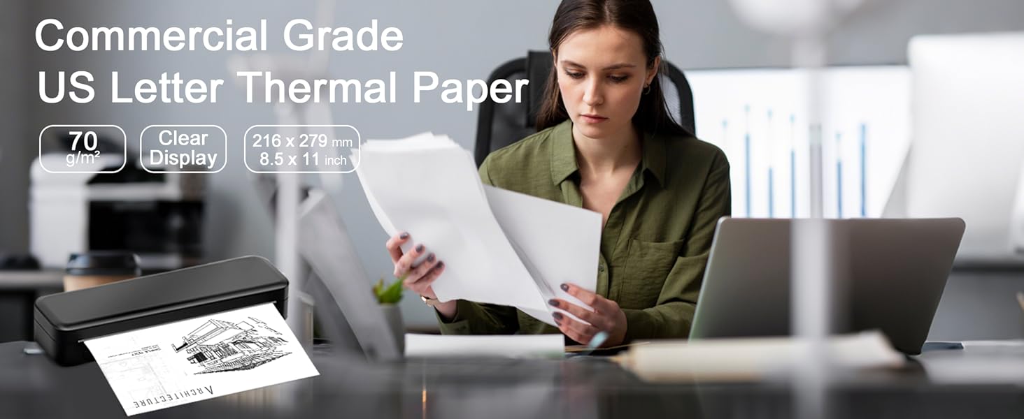 US Letter Size Quick-Dry Thermal Printer Paper