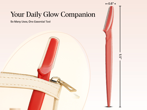 Kitsch Dermaplane Razor Eyebrow Trimmer Recycled Plastic Dermaplaning and Skin Care Tool Coral