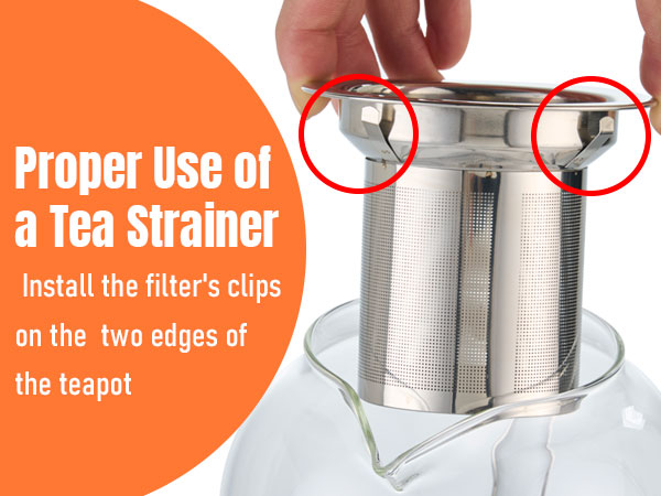 Glass Teapot Stovetop 22 OZ/650ml, Tea pot with Removable 18/8 Stainless Steel Infuser