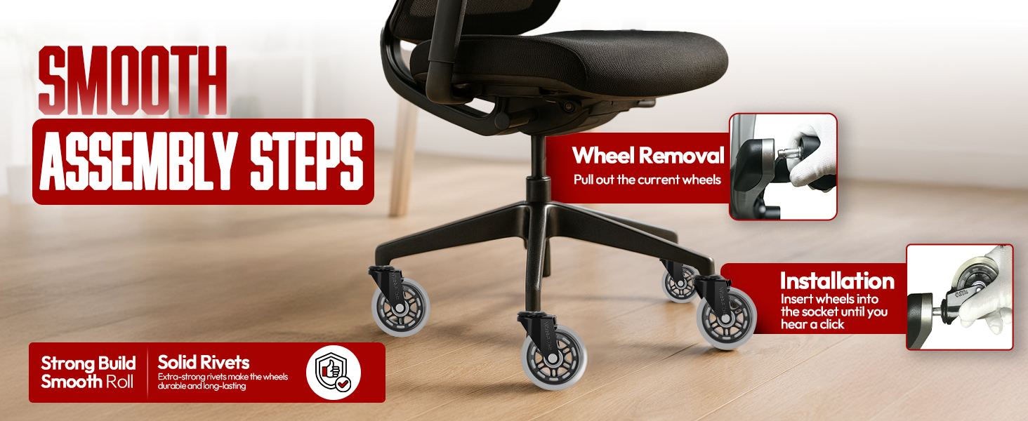 Easy Assembly, Caster Wheels, roller blade wheels office chairs